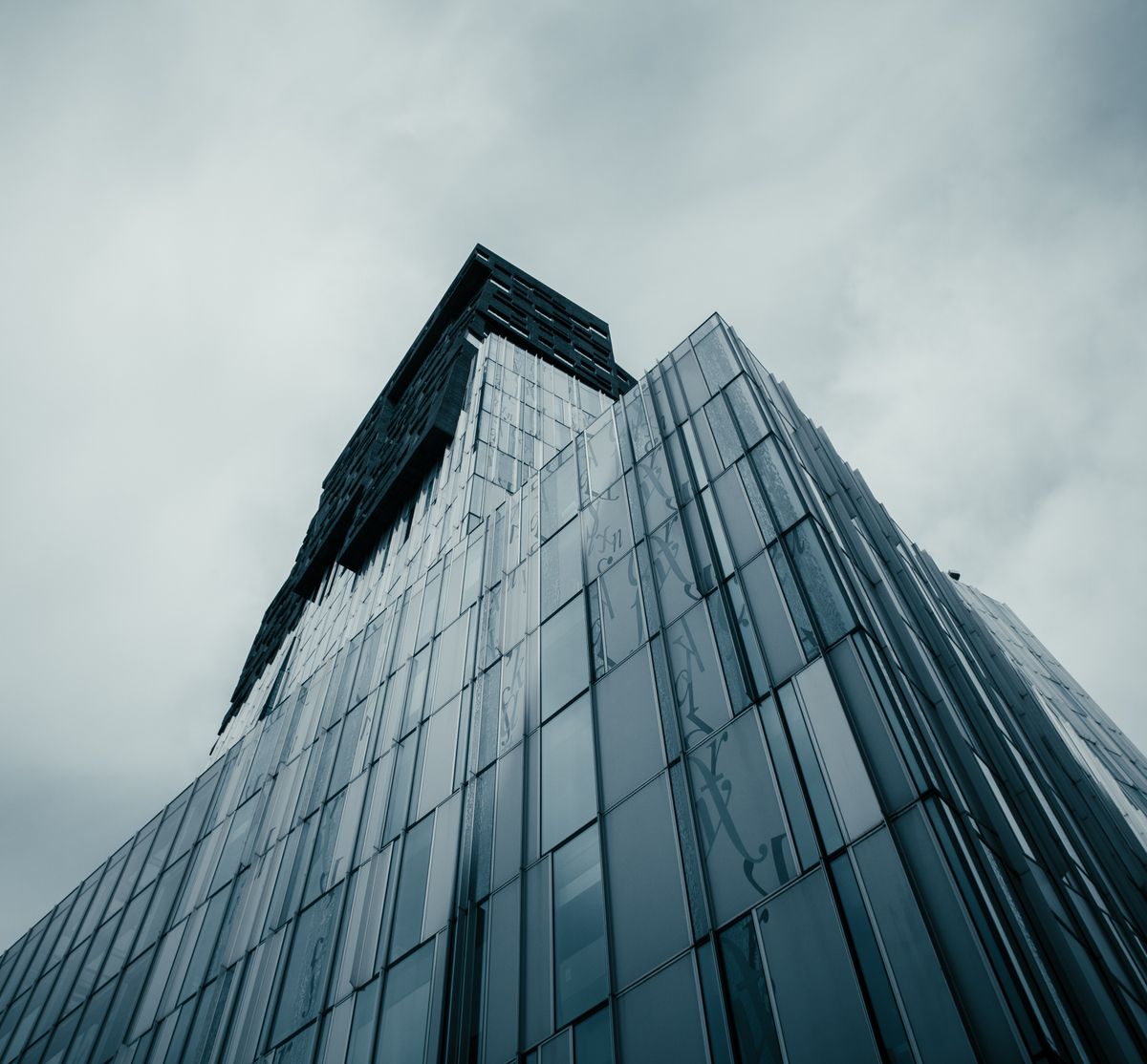 Modern glass skyscraper in downtown Santo Domingo